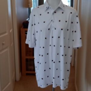 Like new Backspin golf threads polo shirt size large w/ golf cart print